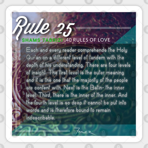 40 RULES OF LOVE - 25 Sticker by Fitra Design